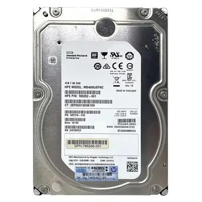 765266-001 HP 4TB 12Gb/s SAS 7200 3.5-Inch Hard Drive
