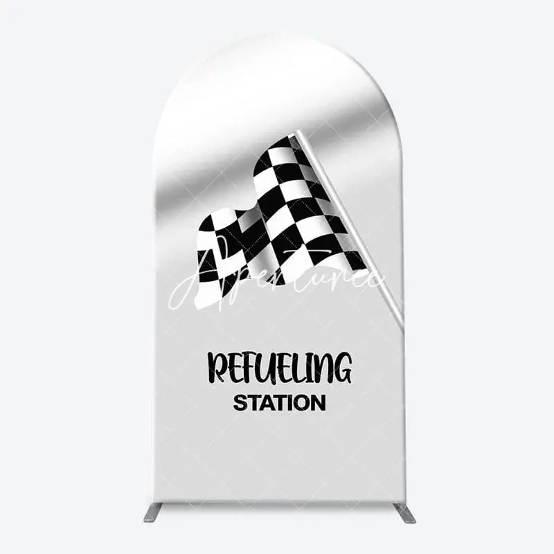 Black White Flag Race Competition Arch Backdrop Kit, 1.6X4FT(0.5X1.2M), 38.18 USD, arch backdrop kit, YZGD5O07L-S