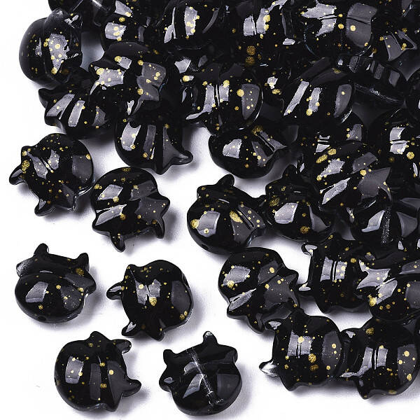 Transparent Spray Painted Glass Beads