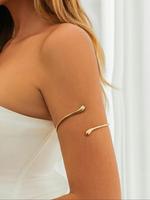 Minimalist Temperament Arms Cuff, Fashionable Arm Cuff for Women & Girls, Metal Bracelet, Trendy All-match & Exquisite Body J...
