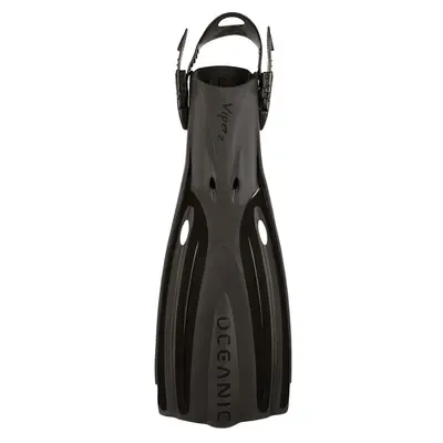 Used Oceanic Viper 2 Open Heel Scuba Dive Fins, Black/Black, Size: X-Small / US M:4-6 / W:5-7