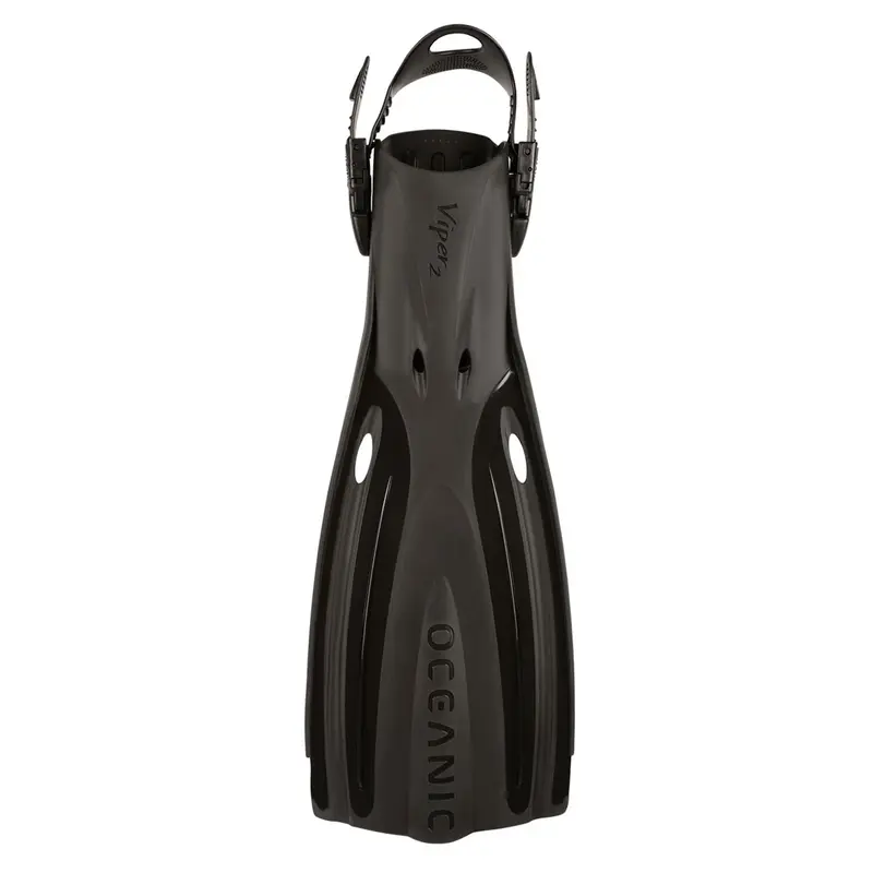 Used Oceanic Viper 2 Open Heel Scuba Dive Fins, Black/Black, Size: X-Small / US M:4-6 / W:5-7