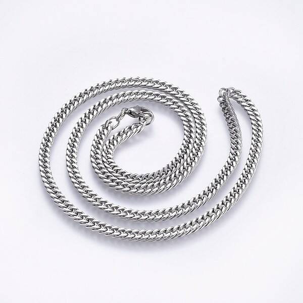 Non-Tarnish 304 Stainless Steel Curb Chain Necklaces