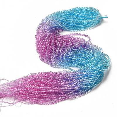 Transparent Gradient Color Glass Beads Strands