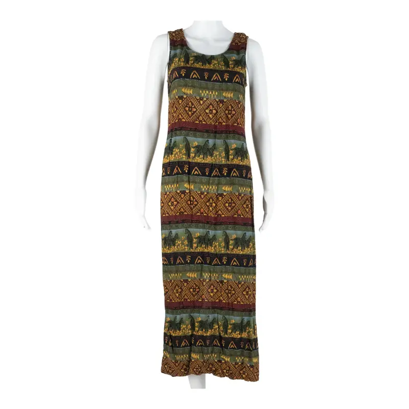 Zebra Womens Shift Dress Brown Crazy Pattern Sleeveless Midi M