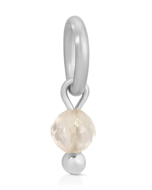 One Love Birthstone Charms | Metal Color: Silver | Month/Gemstone: April - Quartz