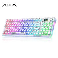 Aula F98pro Mechanical Gaming Keyboard, 1 Count 95 Key Rgb Light Effect Keyboard with Multifunctional Knob, Rechargeable Keyb...