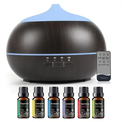 550ML Essential Oil Diffuser BPA Free Ultrasonic Aromatherapy Diffuser, with 7-Color Lights Waterless Auto Shut Off for Home...