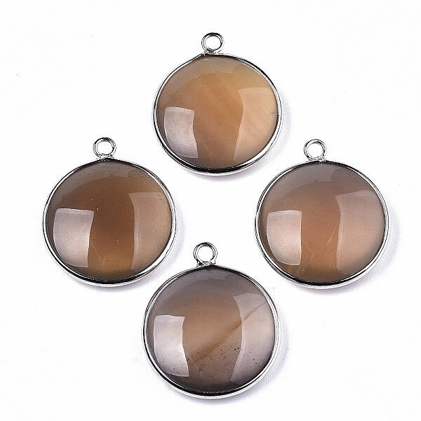 Natural Grey Agate Pendants