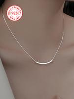 S925 Sterling Silver Women's Elegant Minimalist Chain Necklace, Exquisite Trendy Necklace, Chic Gorgeous Jewelry As Gift for ...