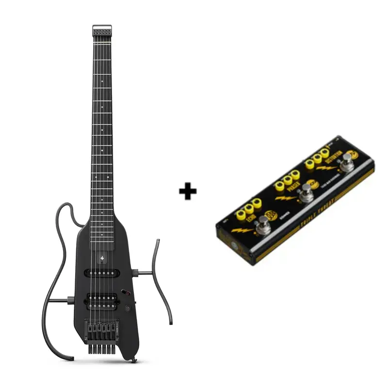 Donner HUSH™ X Electric Guitar - Black / Guitar+ Triple Threat