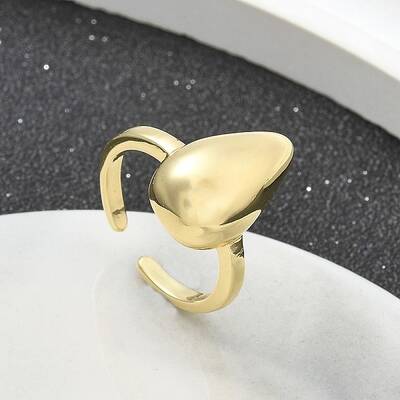 Rack Plating Brass Open Cuff Finger Rings for Women