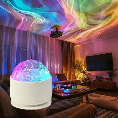 LED Projector with Remote Control, 1 Count USB Powered Round Focus Light Projector, with Color Changing Function & Infrared S...