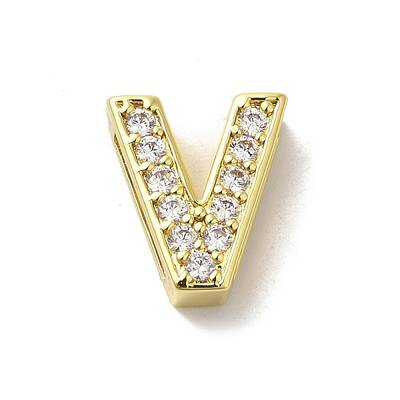 Brass Micro Pave Cubic Zirconia Beads