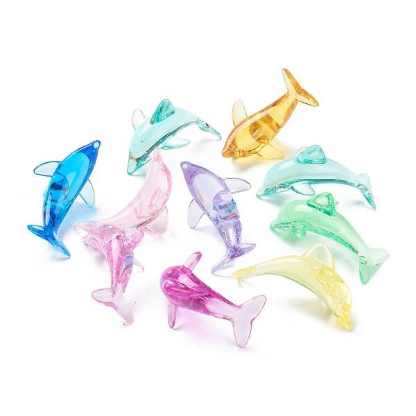 Dolphin Acrylic Transparent Cabochons