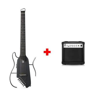 Donner HUSH™ I Acoustic-Electric Travel Guitar - Maple Black / Guitar+20W Amplifier