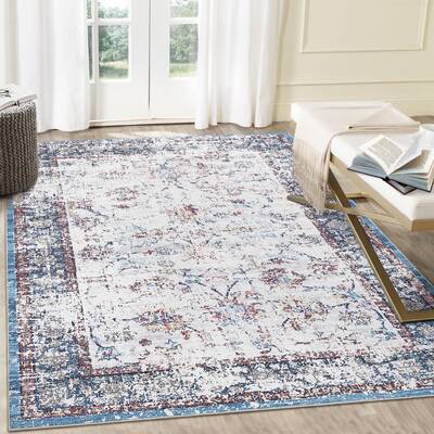 Garvee Area Rug 6x9 Non Slip Washable Low Pile Vintage Distressed Multi Color for Living Room Playroom Dining Room Dorm Room