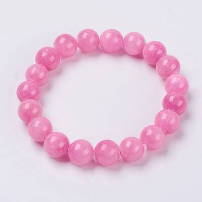 Natural Yellow Jade Beaded Stretch Bracelet