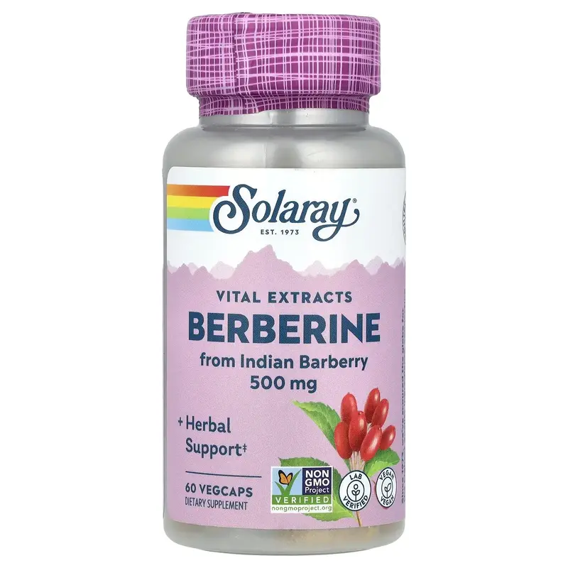 Solaray Vital Extracts, Berberine, 500 mg, 60 VegCaps