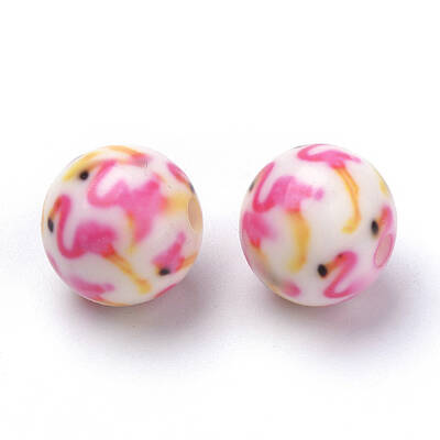 Opaque Printed Acrylic Beads