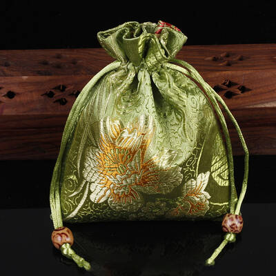 Chinese Style Flower Pattern Satin Jewelry Packing Pouches