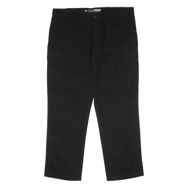 CARHARTT Cargo Workwear Mens Canvas Trousers Black Relaxed Straight W42 L32