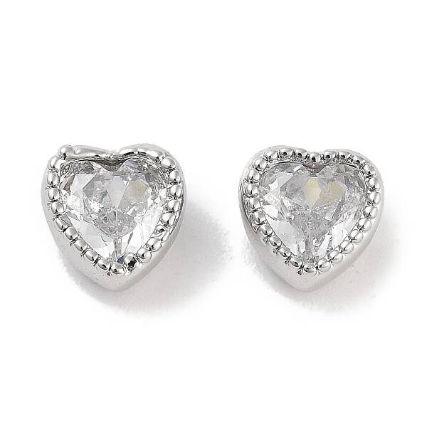 Brass with Single Clear Cubic Zirconia Beads