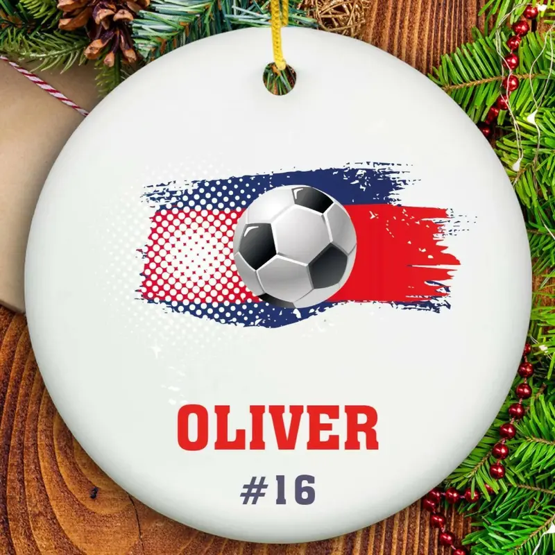 Soccer Ornament - Ceramic