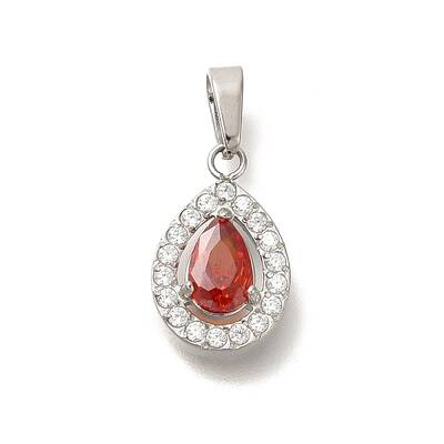 304 Stainless Steel Micro Pave Cubic Zirconia Pendants