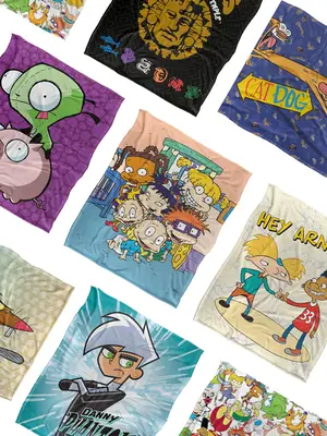 Nickelodeon '90s Silky Touch Blanket Collection by Popfunk