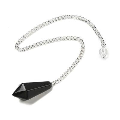 Natural Obsidian Cone Pointed Dowsing Pendulums