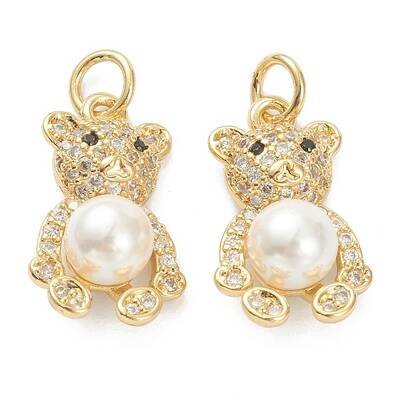 Brass Micro Pave Cubic Zirconia Pendants