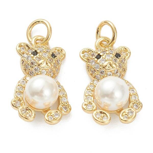 Brass Micro Pave Cubic Zirconia Pendants