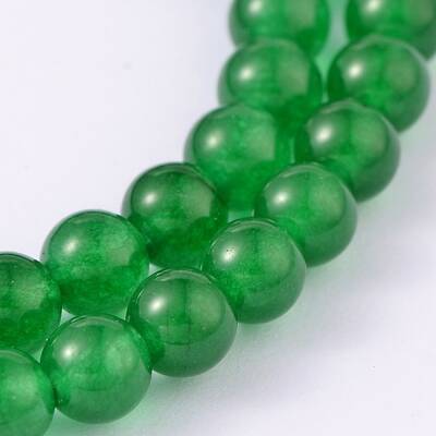 Dyed Natural White Jade Round Bead Strands