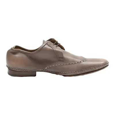 HERMES Brogue Shoes Beige Leather Womens UK 7