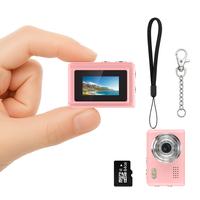 Mini Digital Camera, 0.96in Mini Keychain Camera, 1080P Retro Vintage Camera with 64GB Card, 6 Filters, Fill-in light, Keycha...