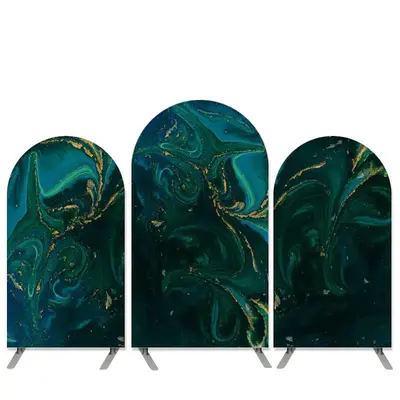 Aperturee Marble Texture Theme Dark Green Birthday Arch Backdrop Kit | Diy Chiara Backdrop Cover | Diy Round Arch Backdrop | ...