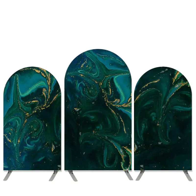 Aperturee Marble Texture Theme Dark Green Birthday Arch Backdrop Kit | Diy Chiara Backdrop Cover | Diy Round Arch Backdrop | ...