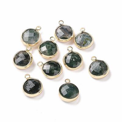 Natural Moss Agate Charms