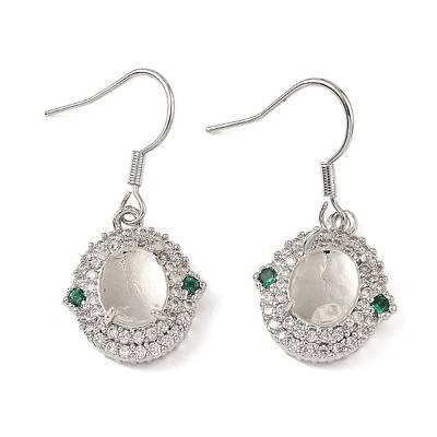Rack Plating Brass with Cubic Zirconia Earring Hooks