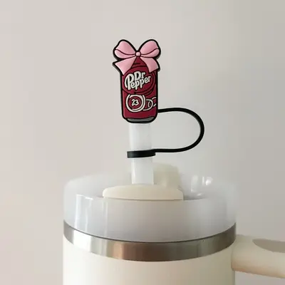 Soda Pop Coquette Straw Cover For 10MM Straw Cute Cup Accessories Silicone Soda Lovers DR