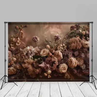 Old Master Floral Abstract Wall Backdrop For Photo - Aperturee