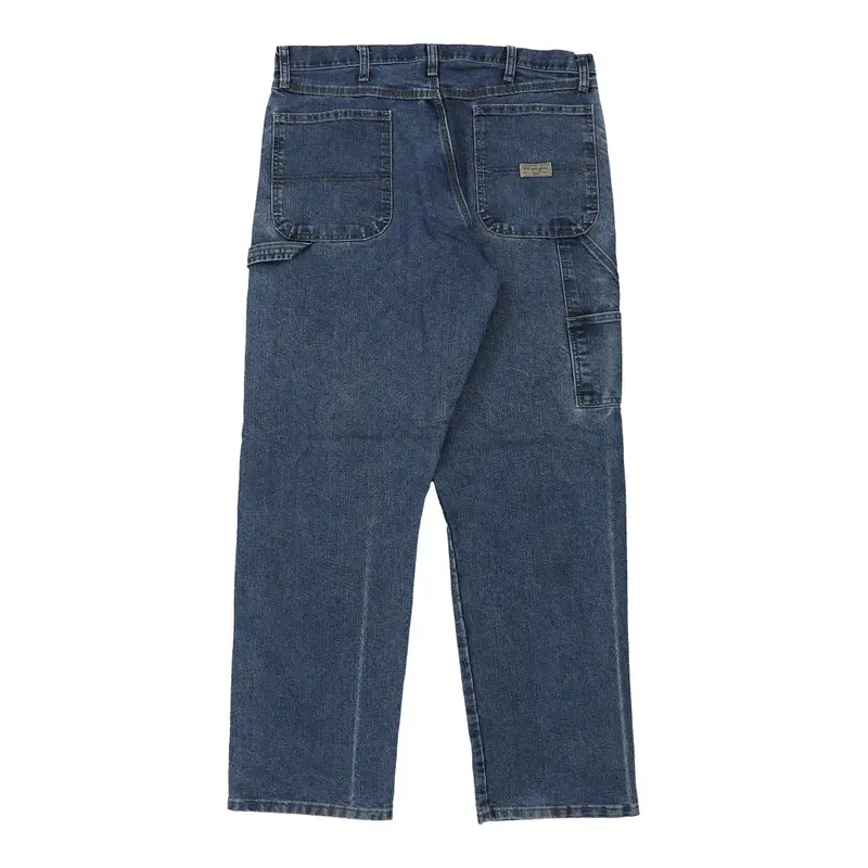 Wrangler Cargo Carpenter Jeans - 36W 32L Blue Cotton