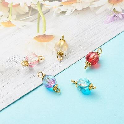 Glass Pumpkin Connector Charms