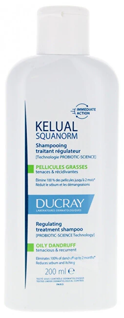 Ducray Shampoo Per Forfora Grassa Kelual Squanorm (Shampoo Trattamento Regolatore) - Volume: 200 Ml