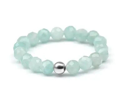 Agato Mineral ring with POL-R08 in amazonite - Circuit: 49 mm