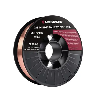 ARCCAPTAIN Mig Welding Wire, .030'' .035'' 10Lb Mig Wire ER70S-6 10Lbs Gas Solid Carbon Steel Low Splatter Mig Welding Wire C...