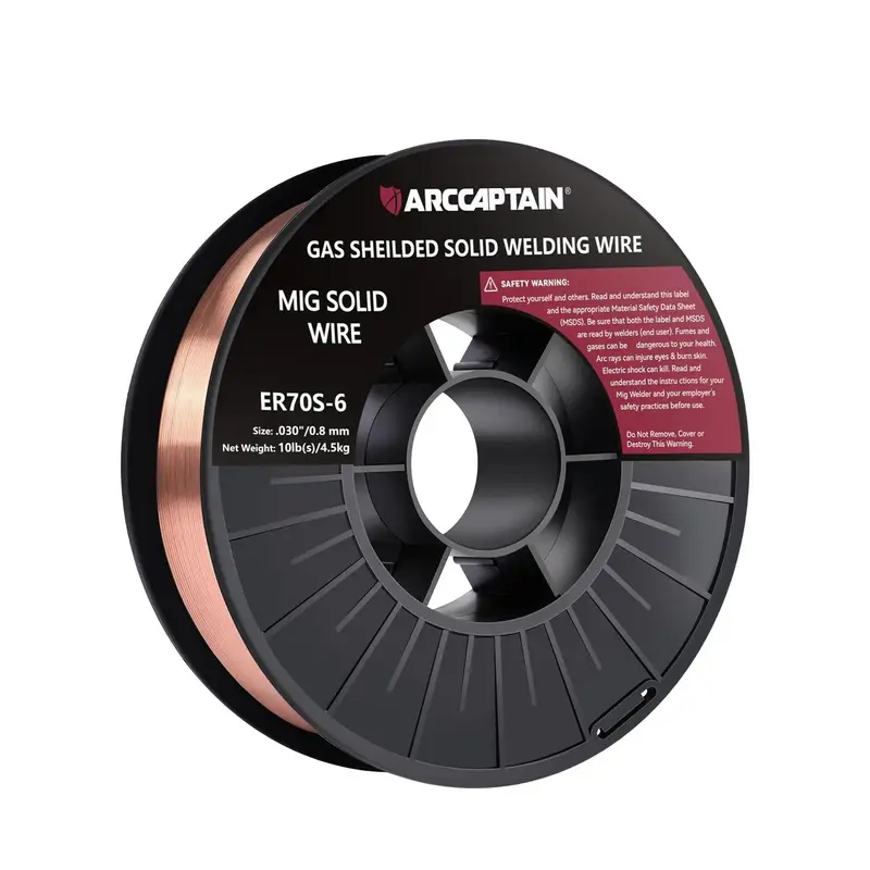 ARCCAPTAIN Mig Welding Wire, .030'' .035'' 10Lb Mig Wire ER70S-6 10Lbs Gas Solid Carbon Steel Low Splatter Mig Welding Wire C...