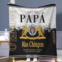 Blanket Gift For Dad,Featuring A 'Soy El Papa' Design, This Comfortable Flannel Dad Blanket Is Soft, Letter Print Blanket Gif...