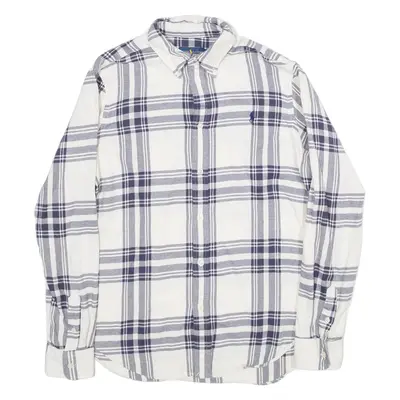 RALPH LAUREN Classic Fit Mens Shirt Blue Check Long Sleeve L